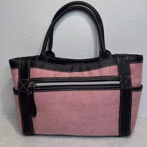 Victorias Secret Faux-Leather Suede Effect Tote Bag Pink & Brown